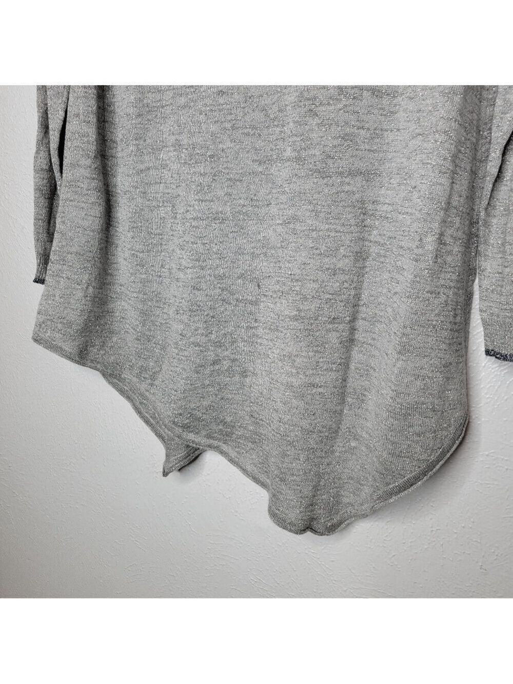 SALE 4/$30 JOIE Tambrel Sweater Silver Metallic Light Sweater Women's Size Med - Picture 7 of 11
